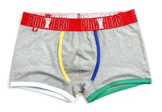 Мужские трусы Pink Hero серые / разноцветные края PH1227-1
