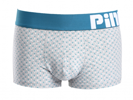 Мужские трусы Pink Hero серые в белый/голубой горошек PH1284-6