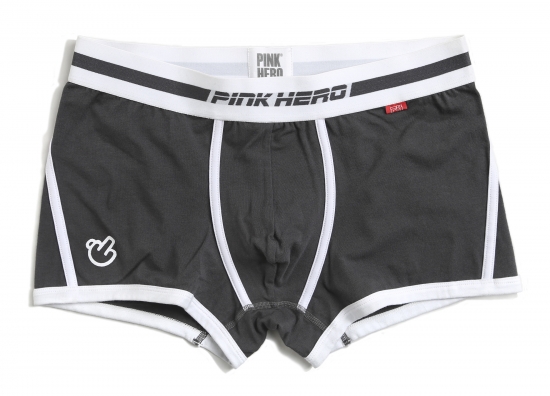 Мужские трусы Pink Hero темно-серые с белой окантовкой PH523-5