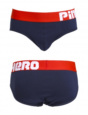 Мужские брифы Pink Hero синие с красной резинкой PH1280-4