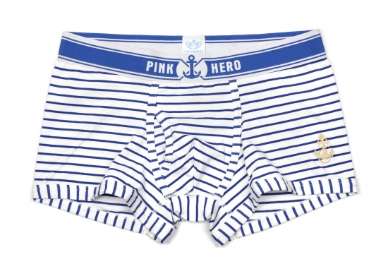 Мужские трусы Pink Hero белые в голубую полоску PH1257-4