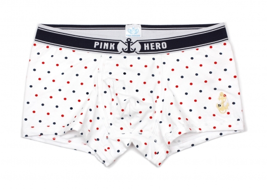 Мужские трусы Pink Hero белые в горошек PH1257-3
