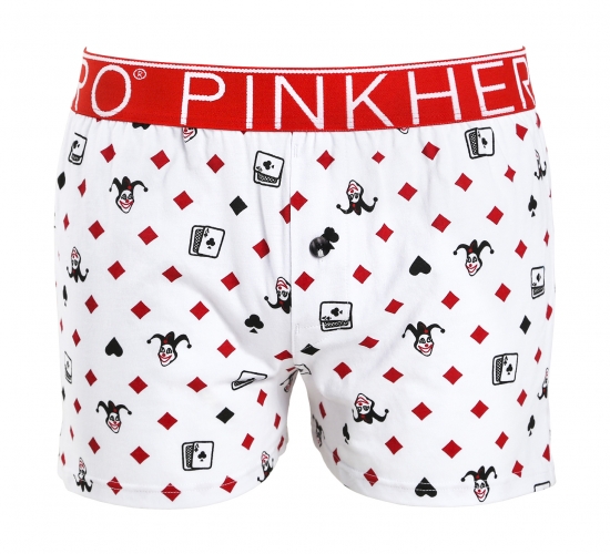 Мужские трусы Pink Hero белые карты удлиненные PH1279-3