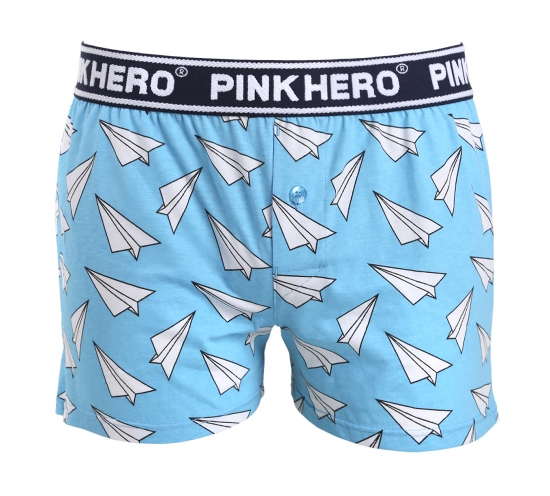 Мужские трусы Pink Hero голубые с самолетиками удлиненные PH1279-7
