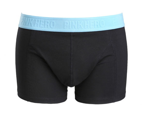 Мужские трусы Pink Hero черные с голубой резинкой PH511-7